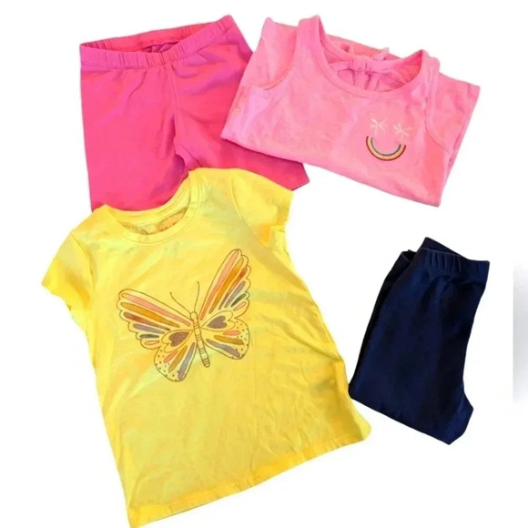 Cat & Jack Colorful Mixed Tops Shorts Bundle Capris Leggings Girls SZ 4T - Picture 1 of 12